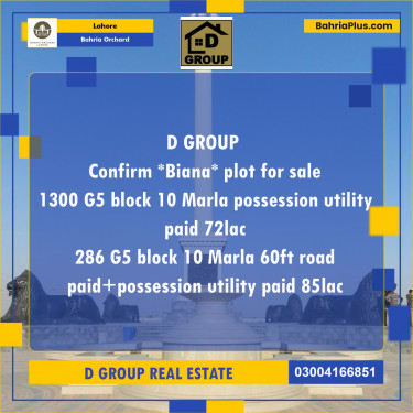 Residential Plot for Sale in Bahria Orchard, Lahore - (BP-203730)