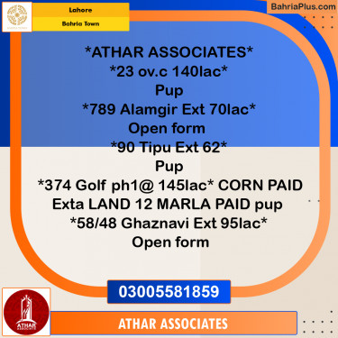 Residential Plot for Sale in Bahria Town, Lahore - (BP-203749)