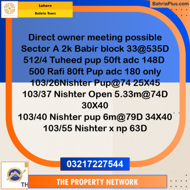 Residential Plot for Sale in Bahria Town, Lahore - (BP-203829)