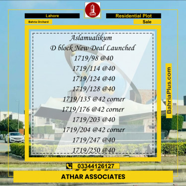 5 Marla Residential Plot for Sale in Bahria Orchard, Lahore - (BP-203860)