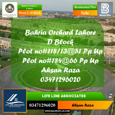 5 Marla Residential Plot for Sale in Phase 2 - D Block -  Bahria Orchard, Lahore - (BP-203873)