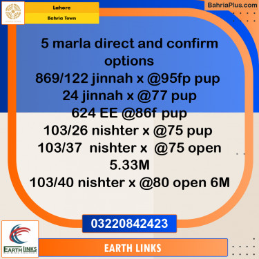 Residential Plot for Sale in Bahria Town, Lahore - (BP-204042)