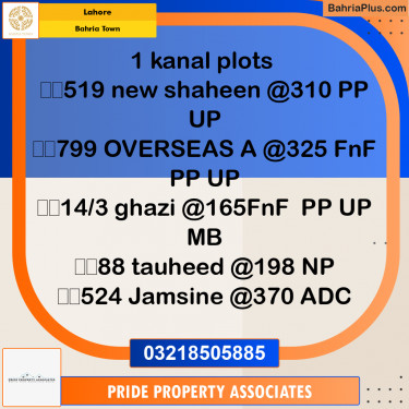 Residential Plot for Sale in Bahria Town, Lahore - (BP-204103)