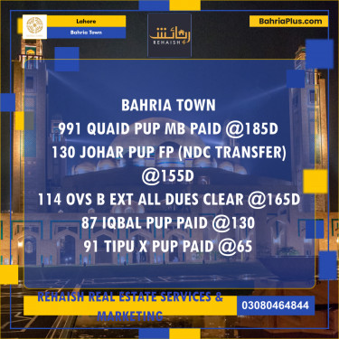 Residential Plot for Sale in Bahria Town, Lahore - (BP-204121)