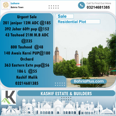 Residential Plot for Sale in Bahria Town, Lahore - (BP-204134)