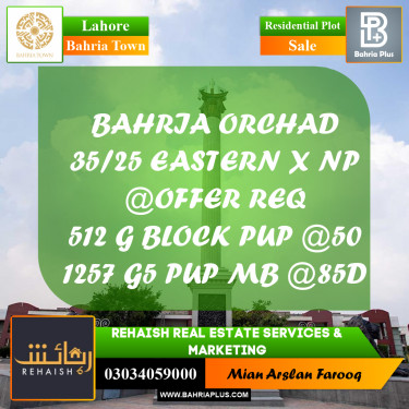 Residential Plot for Sale in Bahria Town, Lahore - (BP-204158)