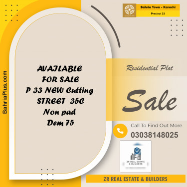 500 Sq. Yards Residential Plot for Sale in Precinct 33 -  Bahria Town, Karachi - (BP-204165)