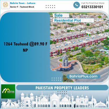10 Marla Residential Plot for Sale in Sector F - Tauheed Block -  Bahria Town, Lahore - (BP-204179)