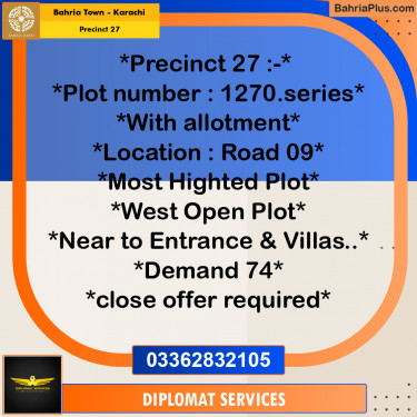 125 Sq. Yards Residential Plot for Sale in Precinct 27 -  Bahria Town, Karachi - (BP-204224)