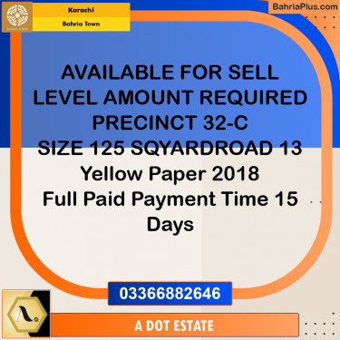 125 Sq. Yards Residential Plot for Sale in Bahria Town, Karachi - (BP-204237)