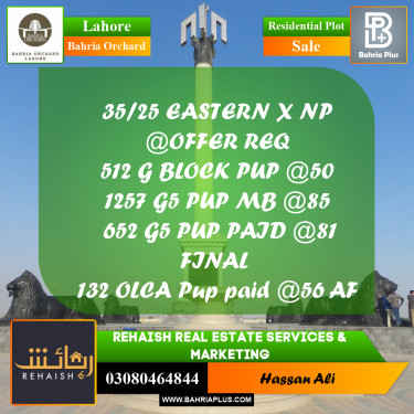 Residential Plot for Sale in Bahria Orchard, Lahore - (BP-204285)