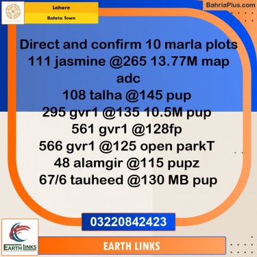 Residential Plot for Sale in Bahria Town, Lahore - (BP-204293)