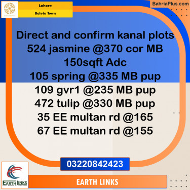 Residential Plot for Sale in Bahria Town, Lahore - (BP-204295)