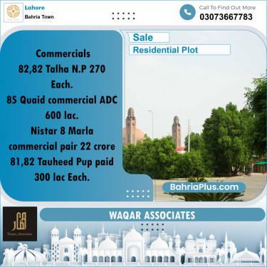 Residential Plot for Sale in Bahria Town, Lahore - (BP-204333)