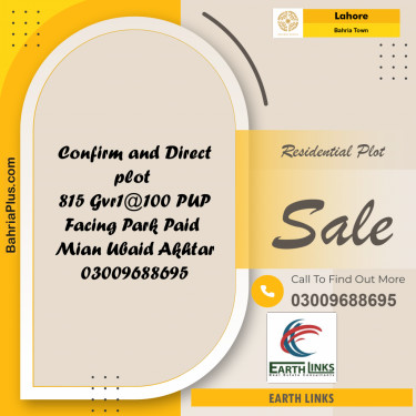Residential Plot for Sale in Bahria Town, Lahore - (BP-204361)
