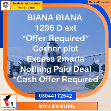 Residential Plot for Sale in Phase 2 - D Block -  Bahria Orchard, Lahore - (BP-204367)