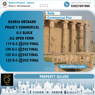 8 Marla Commercial Plot for Sale in Phase 4 - G5 Commercial -  Bahria Orchard, Lahore - (BP-204577)