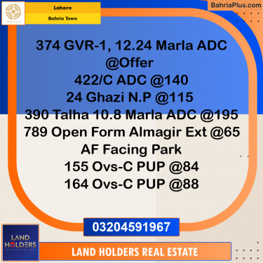 Residential Plot for Sale in Bahria Town, Lahore - (BP-204609)