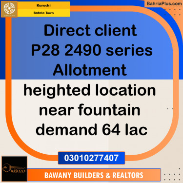 Residential Plot for Sale in Bahria Town, Karachi - (BP-204611)
