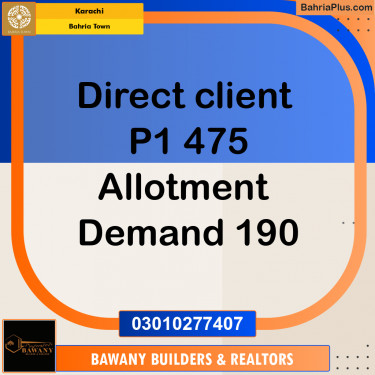 Residential Plot for Sale in Bahria Town, Karachi - (BP-204612)