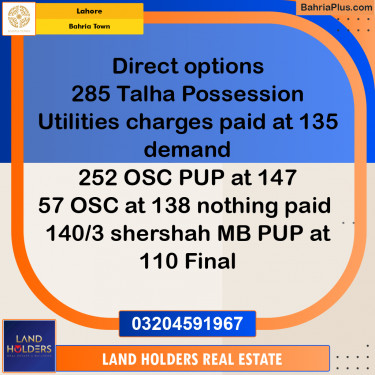 Residential Plot for Sale in Bahria Town, Lahore - (BP-204652)