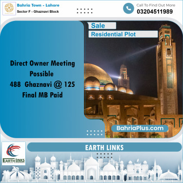 10 Marla Residential Plot for Sale in Sector F - Ghaznavi Block -  Bahria Town, Lahore - (BP-204674)