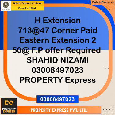 5 Marla Residential Plot for Sale in Phase 2 - H Block -  Bahria Orchard, Lahore - (BP-204679)