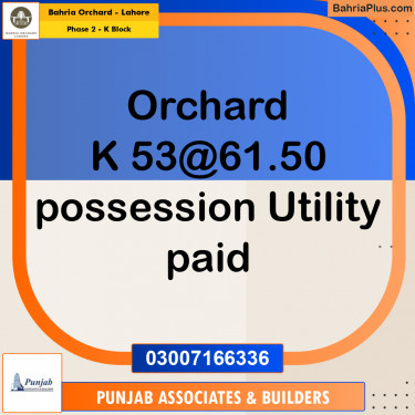 Residential Plot for Sale in Phase 2 - K Block -  Bahria Orchard, Lahore - (BP-204707)
