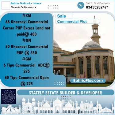 Commercial Plot for Sale in Phase 4 - G4 Commercial -  Bahria Orchard, Lahore - (BP-204815)