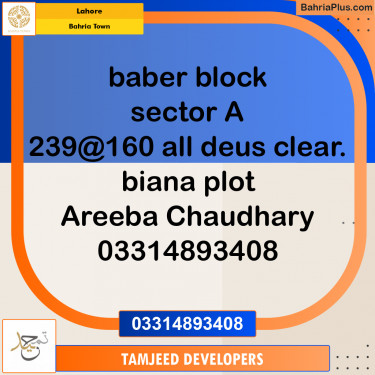 Residential Plot for Sale in Bahria Town, Lahore - (BP-204823)