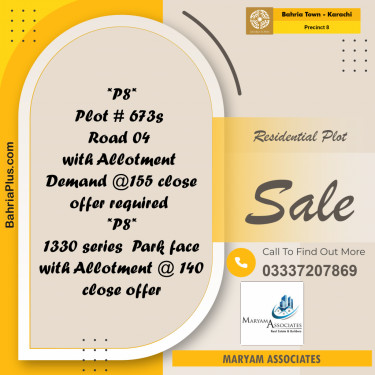 272 Sq. Yards Residential Plot for Sale in Precinct 8 -  Bahria Town, Karachi - (BP-204833)