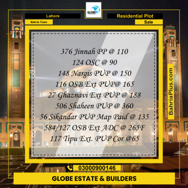 Residential Plot for Sale in Bahria Town, Lahore - (BP-204905)