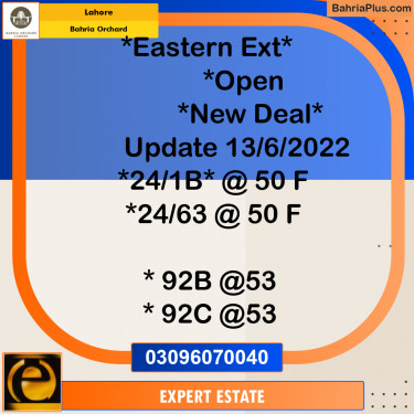 5 Marla Residential Plot for Sale in Bahria Orchard, Lahore - (BP-204915)