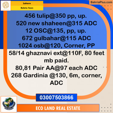 Residential Plot for Sale in Bahria Town, Lahore - (BP-204939)