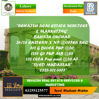 Residential Plot for Sale in Bahria Orchard, Lahore - (BP-204945)