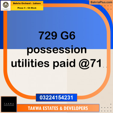 10 Marla Residential Plot for Sale in Phase 4 - G6 Block -  Bahria Orchard, Lahore - (BP-205080)