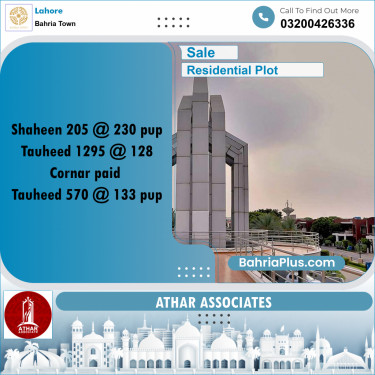 Residential Plot for Sale in Bahria Town, Lahore - (BP-205081)