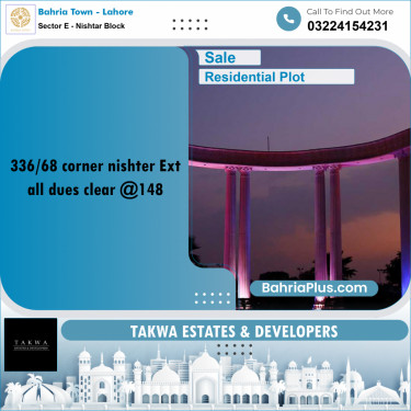 10.46 Marla Residential Plot for Sale in Sector E - Nishtar Block -  Bahria Town, Lahore - (BP-205087)