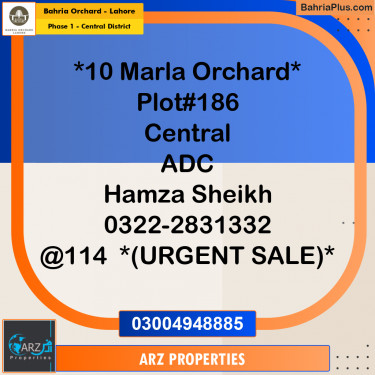10 Marla Residential Plot for Sale in Phase 1 - Central District -  Bahria Orchard, Lahore - (BP-205094)