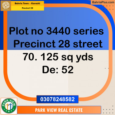 125 Sq. Yards Residential Plot for Sale in Precinct 28 -  Bahria Town, Karachi - (BP-205110)