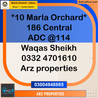 10 Marla Residential Plot for Sale in Phase 1 - Central District -  Bahria Orchard, Lahore - (BP-205138)