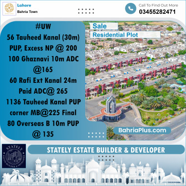 Residential Plot for Sale in Bahria Town, Lahore - (BP-205161)