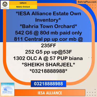 Residential Plot for Sale in Bahria Orchard, Lahore - (BP-205175)
