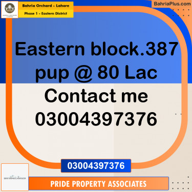 5 Marla Residential Plot for Sale in Phase 1 - Eastern District -  Bahria Orchard, Lahore - (BP-205243)