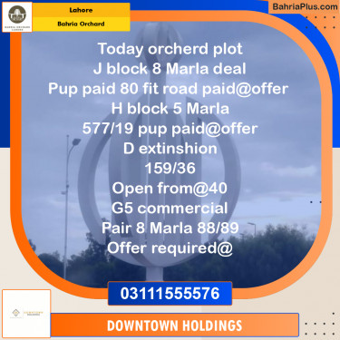 Residential Plot for Sale in Bahria Orchard, Lahore - (BP-205332)