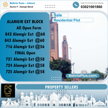 5 Marla Residential Plot for Sale in Sector F - Alamgir Block -  Bahria Town, Lahore - (BP-205385)
