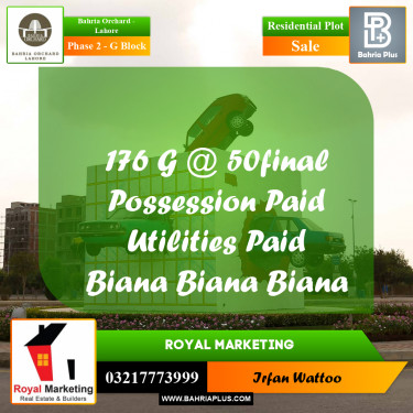 Residential Plot for Sale in Phase 2 - G Block -  Bahria Orchard, Lahore - (BP-205395)