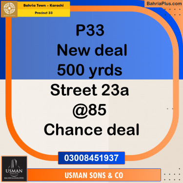 Residential Plot for Sale in Precinct 33 -  Bahria Town, Karachi - (BP-205408)