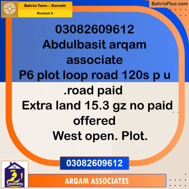 250 Sq. Yards Residential Plot for Sale in Precinct 6 -  Bahria Town, Karachi - (BP-205420)
