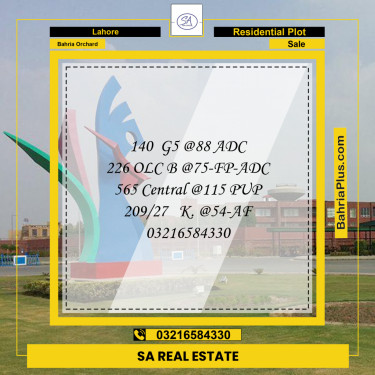 Residential Plot for Sale in Bahria Orchard, Lahore - (BP-205445)